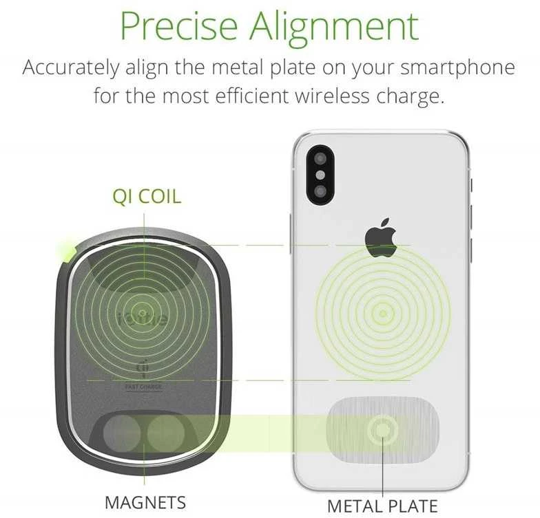 „iOttie iTap Wireless 2“ greito įkrovimo magnetinė ventiliacijos anga