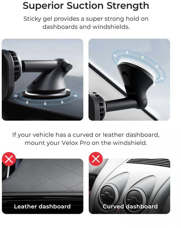„iOttie Velox Pro MagSafe“ magnetinis belaidis „CryoFlow“ aušinimo laikiklis automobiliui, skirtas prietaisų skydeliui ir priekiniam stiklui