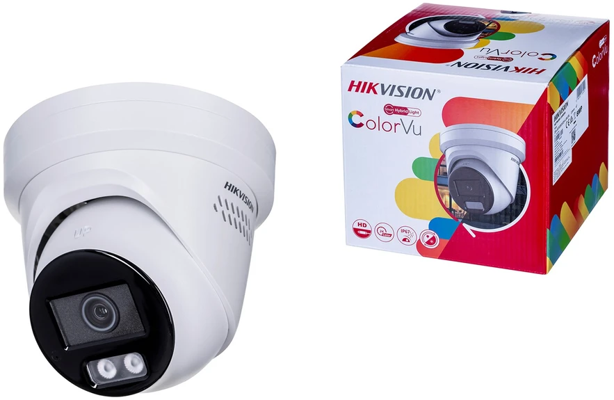 Hikvision kupolas DS-2CD2387G2H-LISU/SL F2.8 (balta, 8 MP, 30 m. IR; 30 m. LED, hibridinė šviesa)