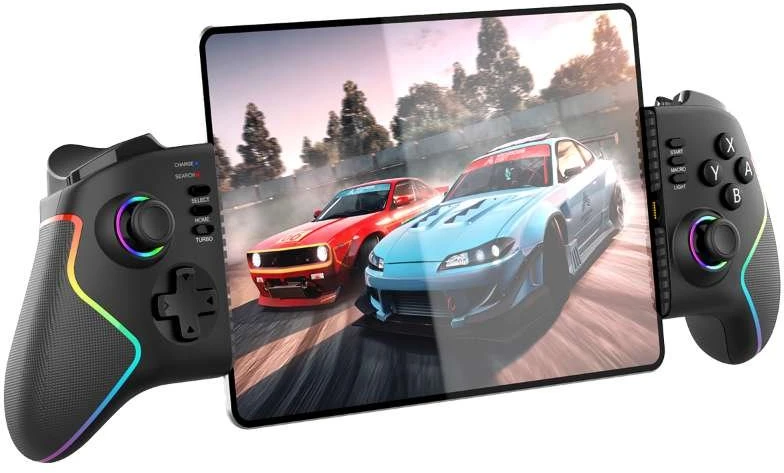 iPega 9122 belaidis išplečiamas RGB žaidimų pultas, skirtas Android/iOS/PS3/PS4/PC, juodas