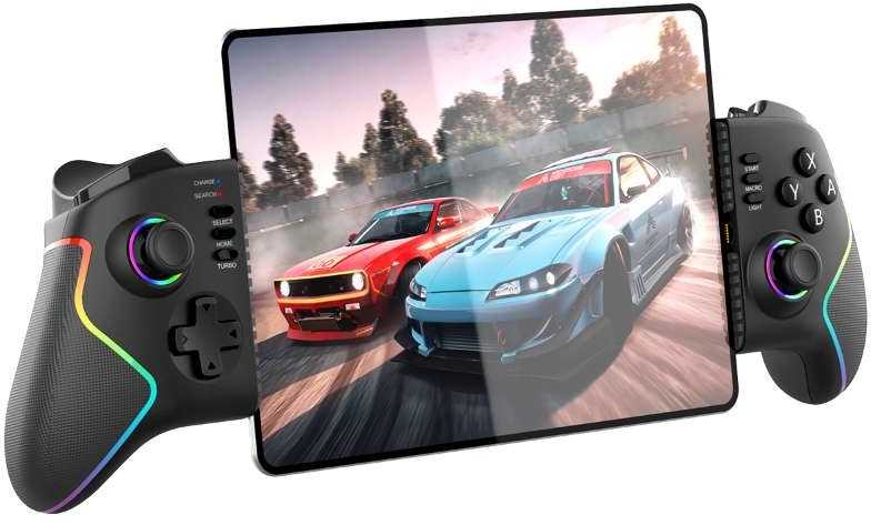 „iPega 9122“ belaidis tempimo RGB žaidimų pultas, skirtas „Android“ / „iOS“ / „PS3“ / „PS4“ / „PC“, juodas
