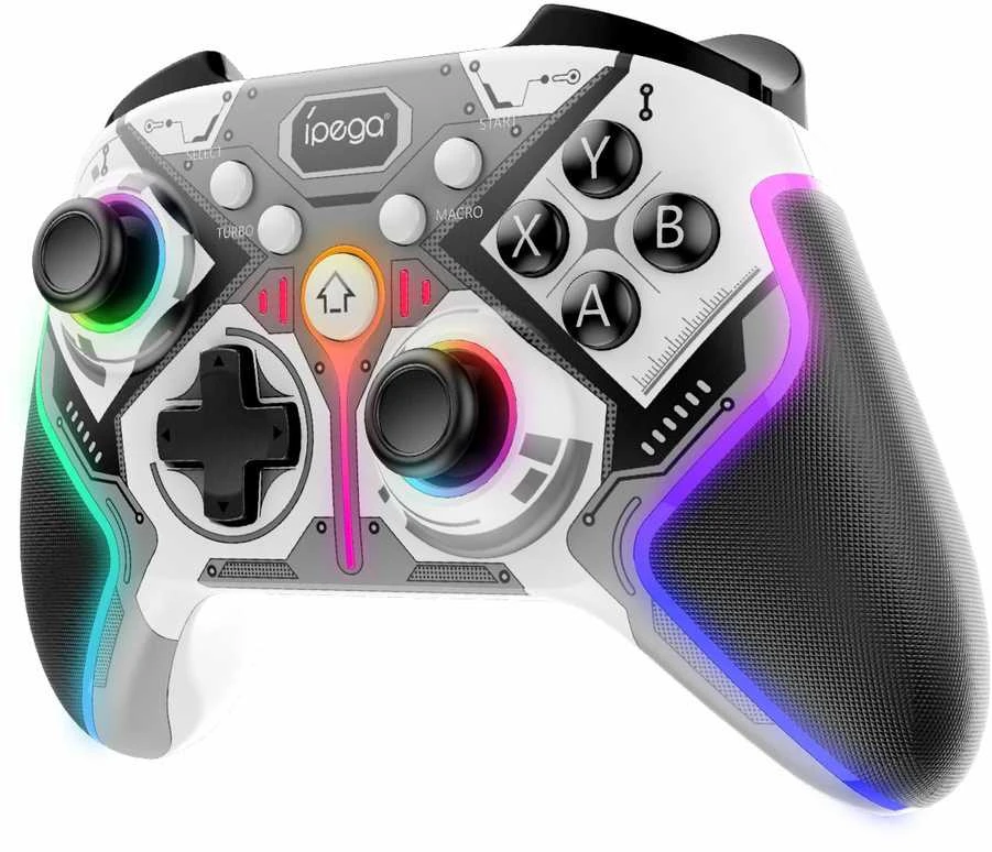 „iPega 9666HH“ „Bluetooth“ RGB žaidimų pultas, skirtas „Android“ / „iOS“ / „PS3“ / „PS4“ / „PC“ / „N-Switch“, pilkas