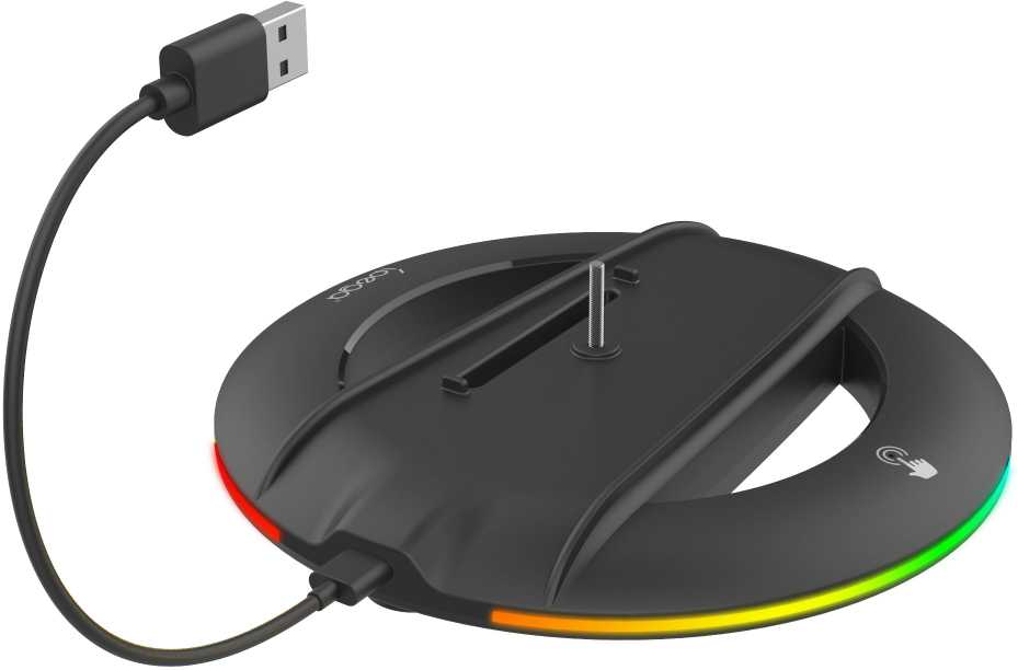 iPega P5S025S vertikalus stovas su RGB, skirtas PS5 Slim/PS5 Pro Juodas