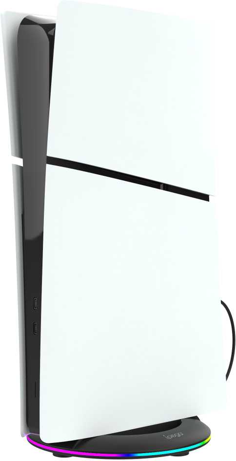iPega P5S025S vertikalus stovas su RGB, skirtas PS5 Slim/PS5 Pro Juodas