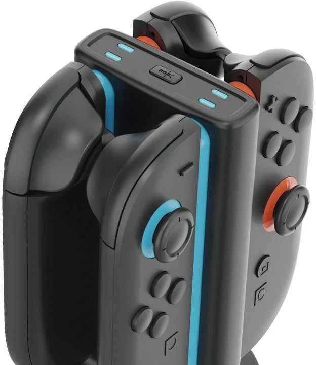 iPega SW2051 Charger Dock with RGB for JoyCon Controllers Nintendo Switch 2 juodos spalvos