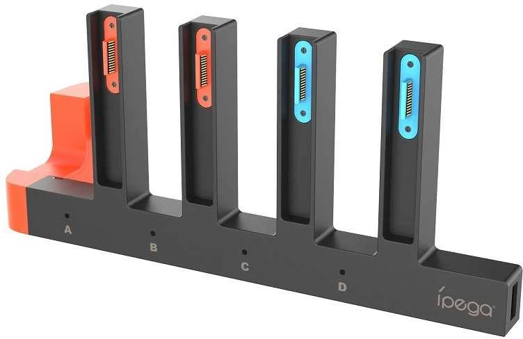 iPega SW2185 Charger Dock for JoyCon Controllers Nintendo Switch 2 juodos spalvos