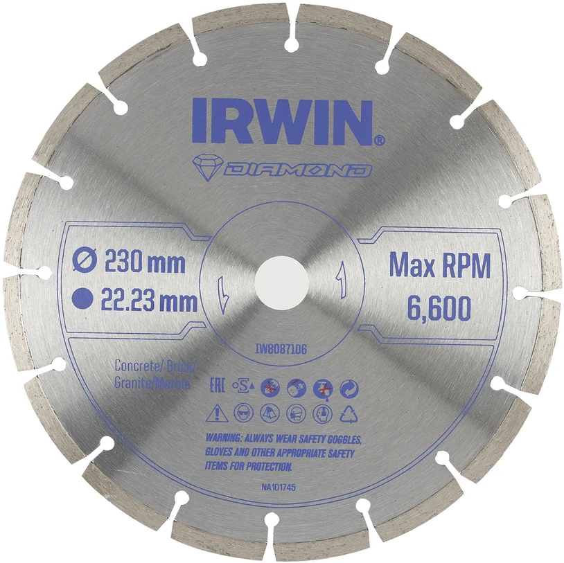 Deimantinis pjovimo diskas Irwin IW8087106; 230 mm