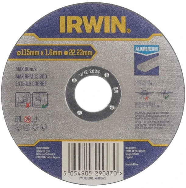 IRWIN DISKAS ALIUMINIUI PLOKŠČIAS 115mm x 1,6mm x 22,23mm…