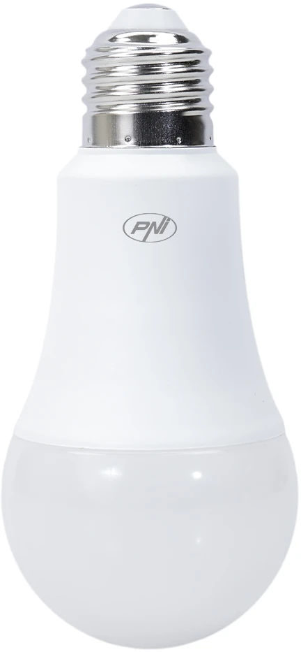Išmanioji PNI SmartHome SM9W 9W LED lemputė su reguliuojamu apšvietimu, programuojama, suderinama su WiFi, Google Home, Alexa