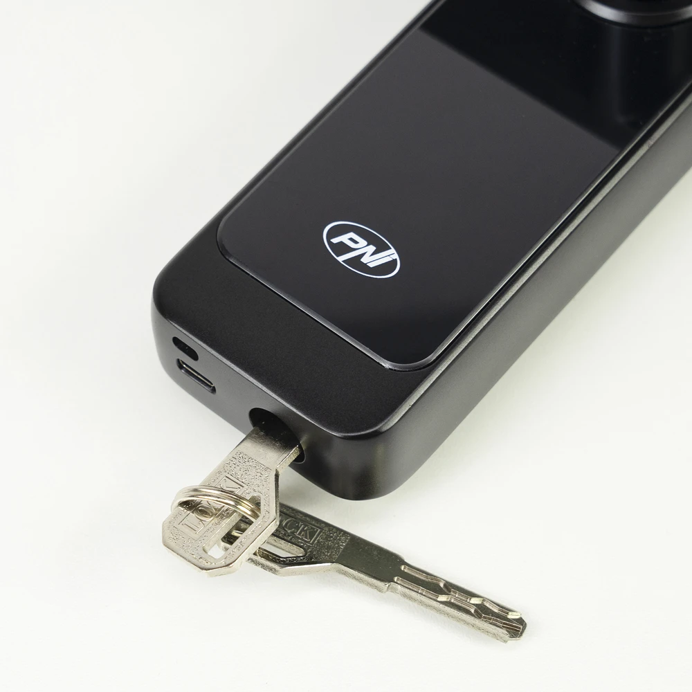 Išmanioji spyna PNI SafeHome PTY6526, piršto atspaudas, kodas, kortelė, „Tuya Smart“ programėlė, 100 vartotojų, specialiai skirta „Airbnb“