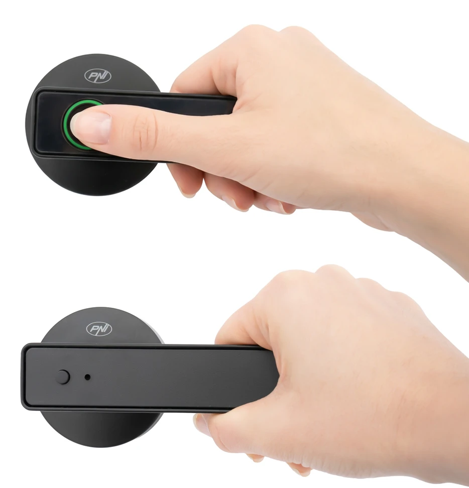 Išmanioji spyna Yala PNI SafeHome PTY800 su pirštų atspaudų skaitytuvu, kodu, „Tuya Smart“ programėle, „Bluetooth“