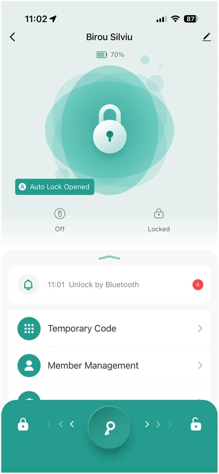 Išmanioji spyna Yala PNI SafeHome PTY800 su pirštų atspaudų skaitytuvu, kodu, „Tuya Smart“ programėle, „Bluetooth“