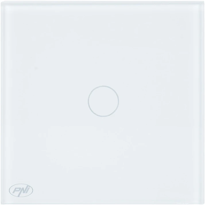 Išmanusis jungiklis PNI SafeHome PT101L WiFi jutiklinis, 10A, valdymas per „Tuya Smart“ programėlę, suderinamas su „Alexa“ ir „Google Assistant“ – su fazės laidu, be nulio