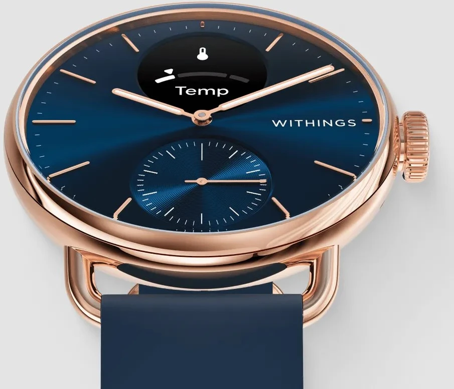 Išmanusis laikrodis Carruzzo Withings ScanWatch 2 1,6 cm (0.63″) OLED 38 mm Hibridas „Rose Gold“ GPS (palydovinis)