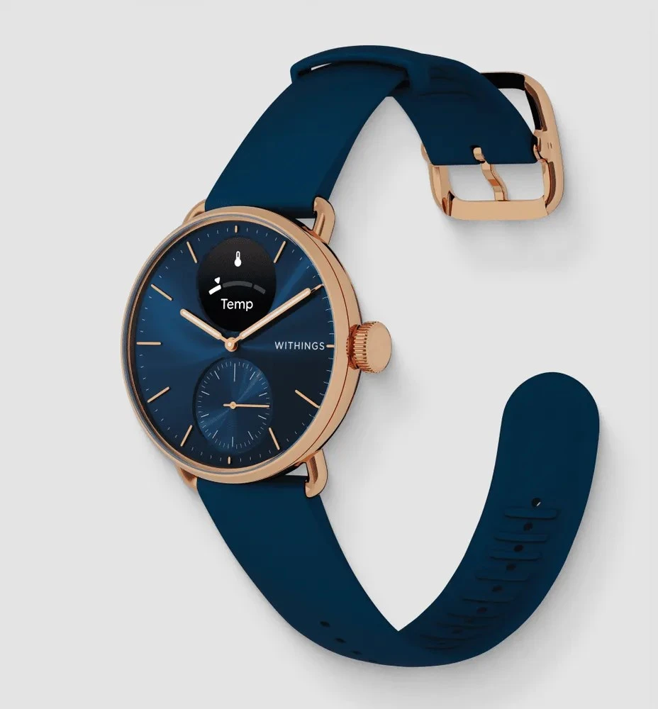 Išmanusis laikrodis Carruzzo Withings ScanWatch 2 1,6 cm (0.63″) OLED 38 mm Hibridas „Rose Gold“ GPS (palydovinis)