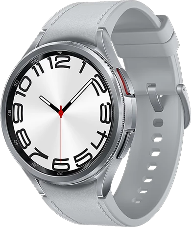 Išmanusis laikrodis Samsung Galaxy Watch 6 Classic, 47 mm, Sidabro spalvos korpusas su pilkos spalvos dirželiu