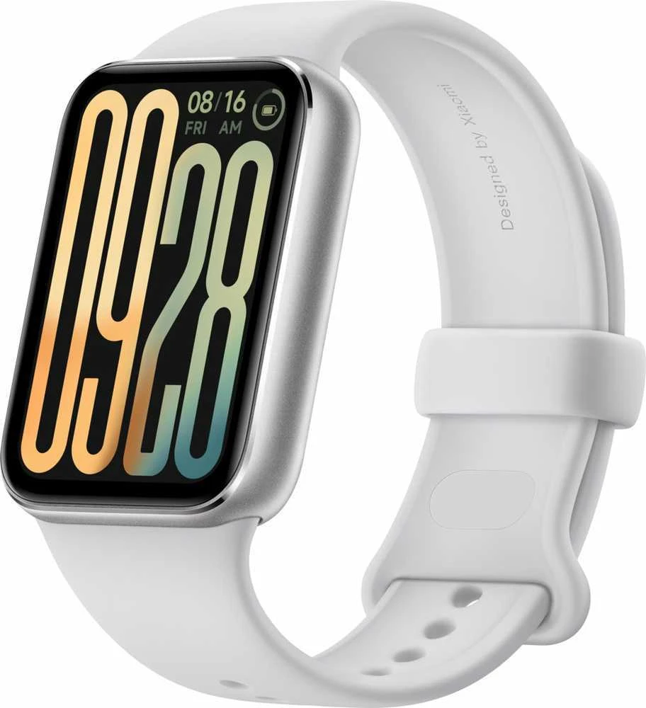 Išmanuioji apyrankė Xiaomi Smart Band 9 Pro, Sidabrinės spalvos korpusas su pilkos spalvos silikoniniu dirželiu