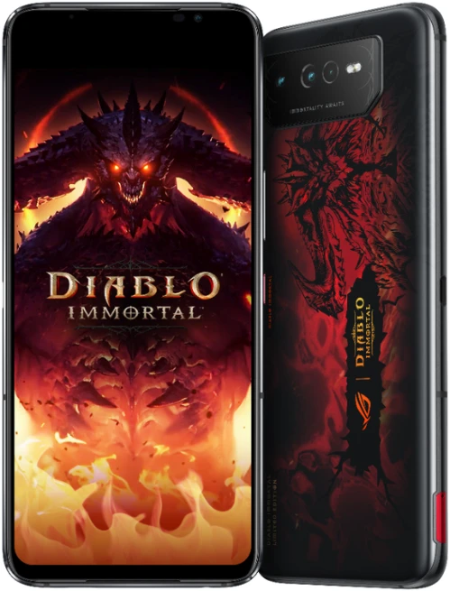 Asus ROG Phone 6 Diablo Immortal Edition Hellfire Raudona, 6.78", AMOLED, 1080 x 2448 pikselių, Qualcomm SM8475, Snapdragon 8+ Gen 1 (4nm), vidinė RAM 16 GB, 512 GB, Dvi SIM, 3G, Nano-SIM4G , 5G, pagrindinė kamera 50+13+5 MP, antrinė kamera 12 MP, „Android“, 12, 6000 mAh
