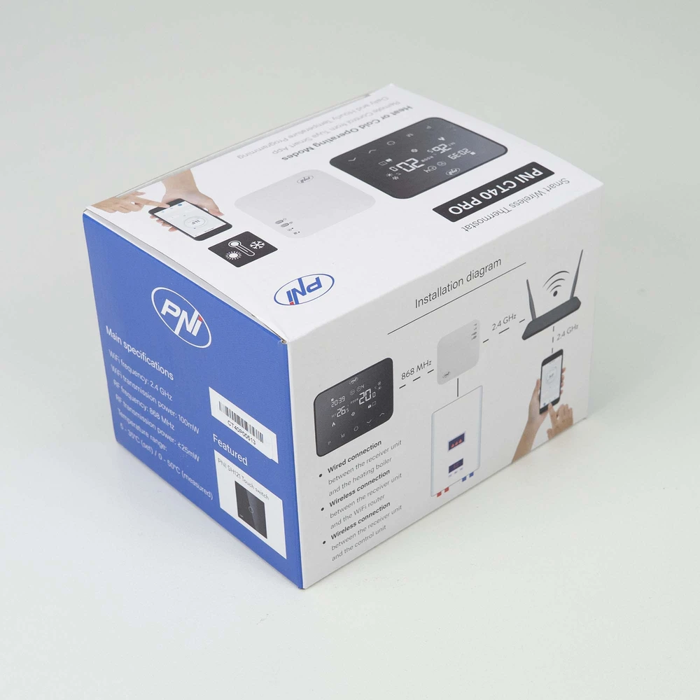 Išmanusis termostatas PNI CT40 PRO belaidis, su WiFi, valdymu internetu, šildymo sistemoms, TuyaSmart APP