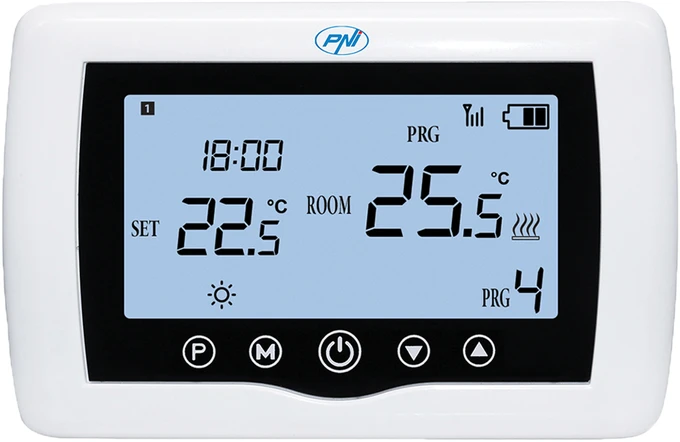 Išmanusis termostatas PNI CT410 PRO belaidis, su WiFi, 2 zonų valdymas internetu, šildymo sistemoms, siurbliams, elektromagnetiniams vožtuvams, TuyaSmart programėlė, histerezė 0,2 °C