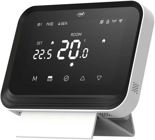 Išmanusis termostatas PNI CT45 belaidis, su WiFi, valdymu internetu, šildymo sistemoms, TuyaSmart APP
