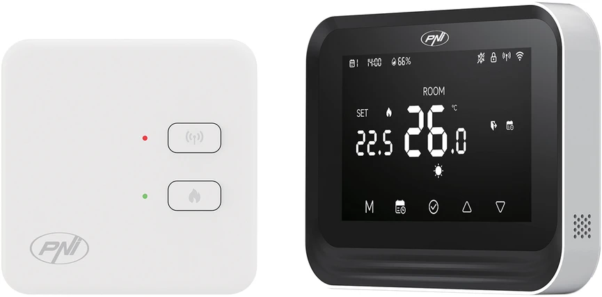 Išmanusis termostatas PNI CT45 belaidis, su WiFi, valdymu internetu, šildymo sistemoms, TuyaSmart APP