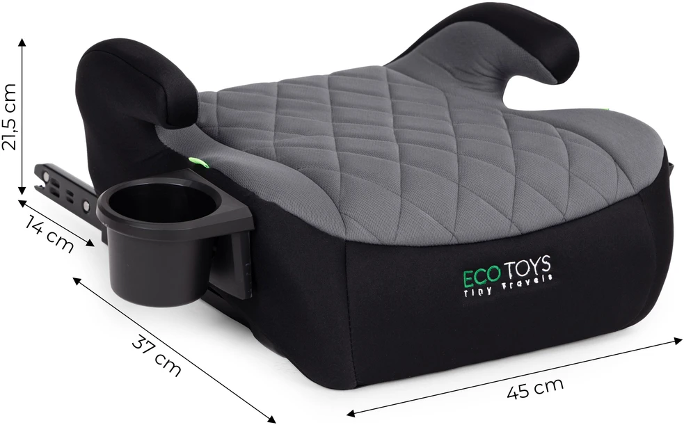 ISOFIX Car Booster Seat for Children i-SIZE Height 125-150 cm Cup Holder ECOTOYS