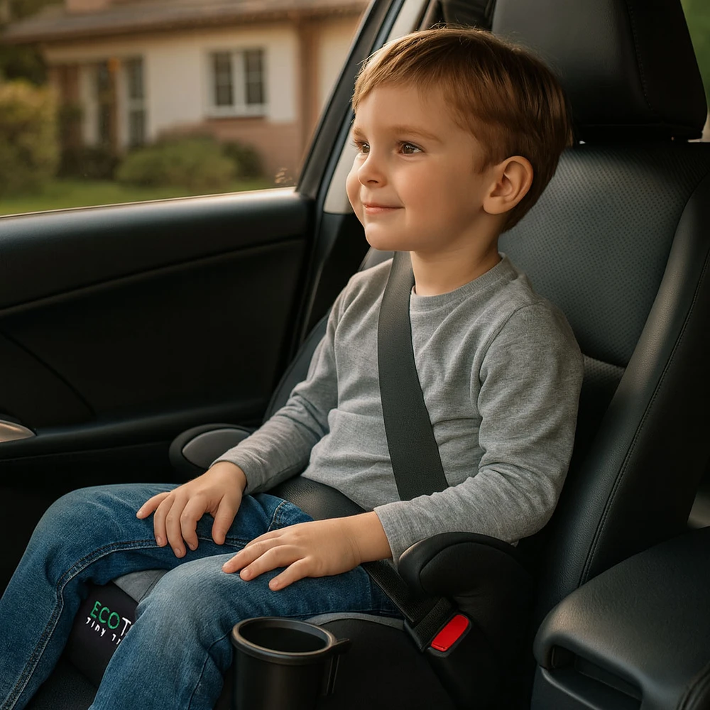 ISOFIX Car Booster Seat for Children i-SIZE Height 125-150 cm Cup Holder ECOTOYS
