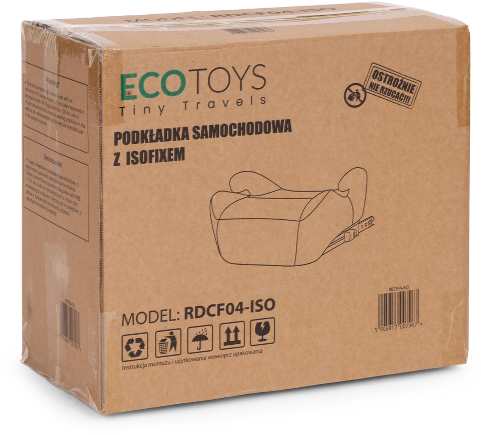 ISOFIX Car Booster Seat for Children i-SIZE Height 125-150 cm Cup Holder ECOTOYS