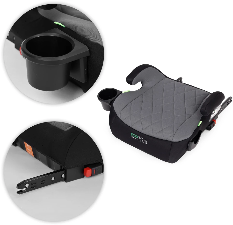 ISOFIX Car Booster Seat for Children i-SIZE Height 125-150 cm Cup Holder ECOTOYS