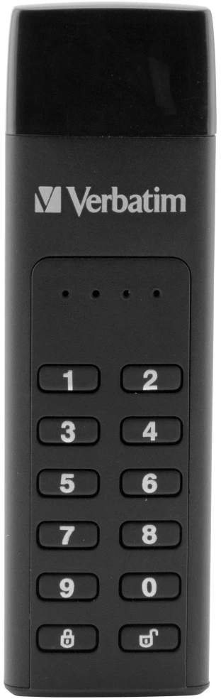 External drive Verbatim klaviatūra Secure USB-C 3.2 Gen 1 128GB juodos spalvos 49432