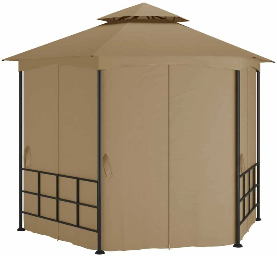 Išskleidžiama pavėsinė su šoninėmis sienomis, taupo spalva, 3,1x2,7m