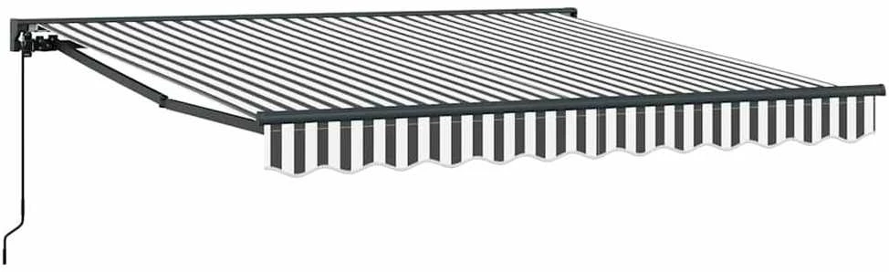Ištraukiama markizė Antracito ir baltos 300x250 cm audinys 3329959