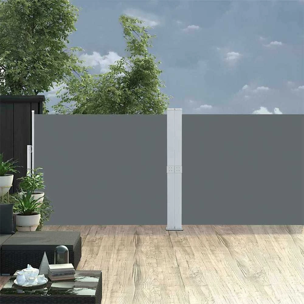Ištraukiama šoninė kiemo pertvara, antracito, 140x1200cm