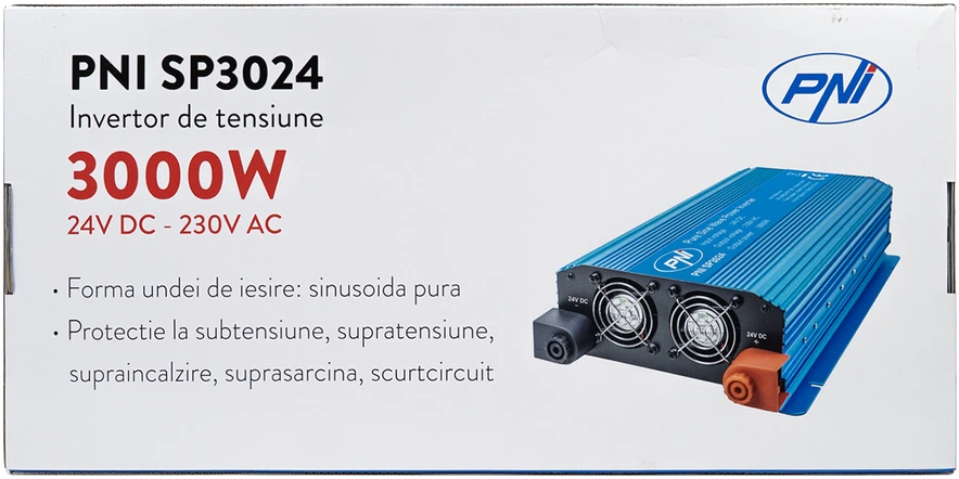 Įtampos keitiklis PNI SP3024 24V maitinimo šaltinis 230V išėjimas 3000W gryna sinusinė banga
