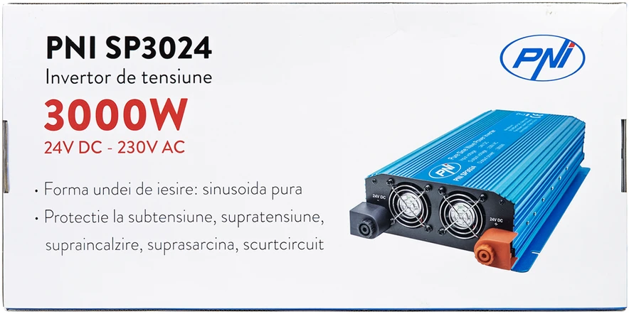 Įtampos keitiklis PNI SP3024 24V maitinimo šaltinis 230V išėjimas 3000W gryna sinusinė banga