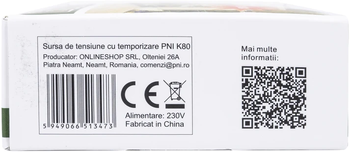 Įtampos šaltinis su laikmačiu PNI K80 12V ir 3A, skirtas yale ir prieigos kontrolei