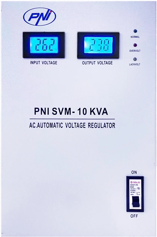 Įtampos stabilizatorius PNI SVM-10K, 10 KVA, su servovarikliu, 230V išėjimas