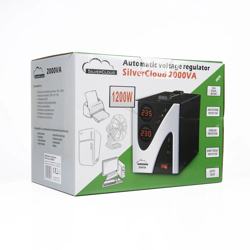 Įtampos stabilizatorius SilverCloud 2000VA 1200W