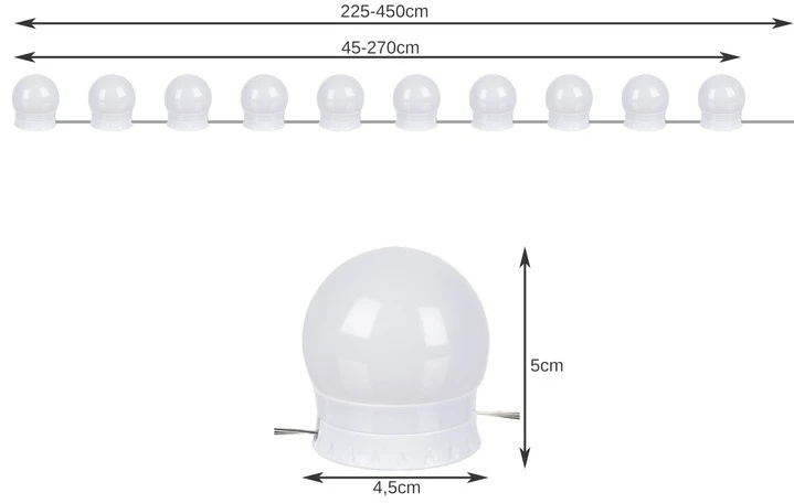 Izoxis LED lempos veidrodžiui/tualetui - 10 vnt.