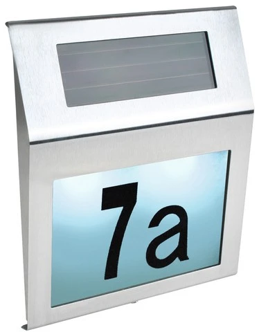 Izoxis Saulės energija maitinamas šviečiantis namo numeris