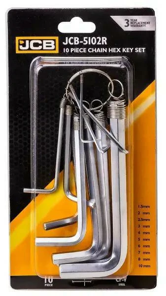 JCB šešiakampių raktų rinkinys 10 vnt. 1.5-10mm