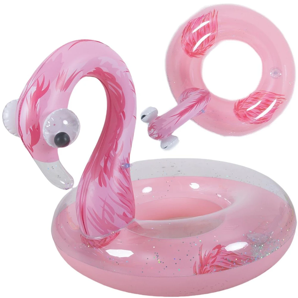 Jilong PLAUSTAS PLŪDURIAVIMUI 76x76CM FLAMINGAS SU BLIZGUČIAIS 35660 627531