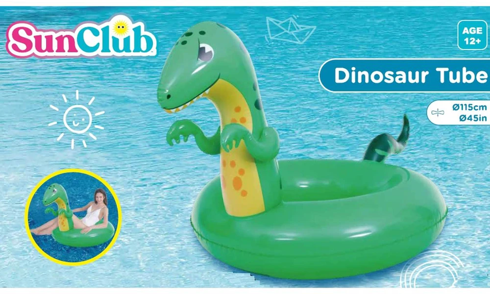 Sunclub Dinozaurų pripučiamas ratas 115 cm