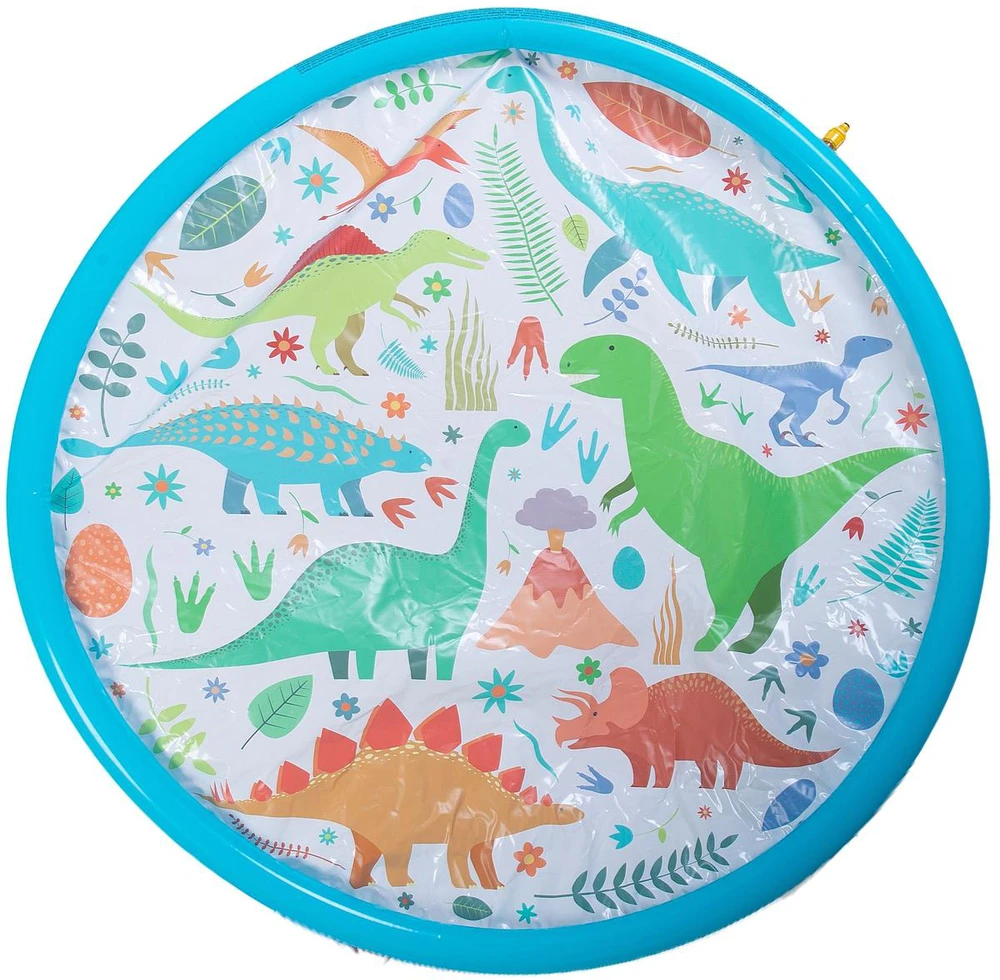 Jilong PRIPUČIAMAS APVALUS KILIMĖLIS 154x7CM ŽAIDIMŲ AIKŠTELĖ FONTANAS DINOZAURAI 51626 MĖLYNAS 626527