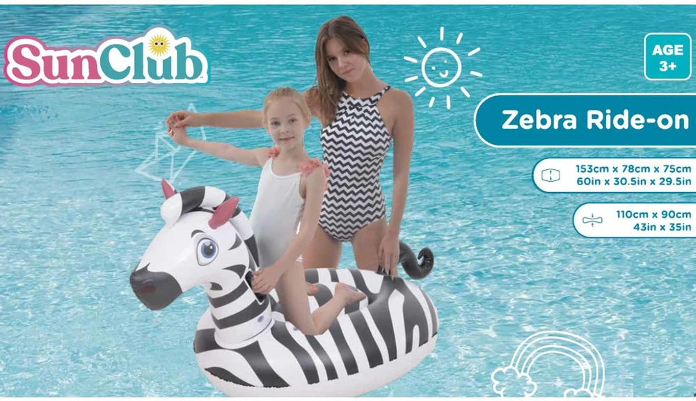 Jilong Pripučiama zebra vaikams 153x78x75 cm