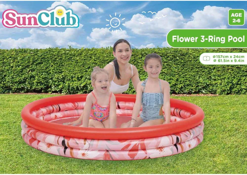 Sunclub vaikų baseinas su trimis žiedais 157x24 cm