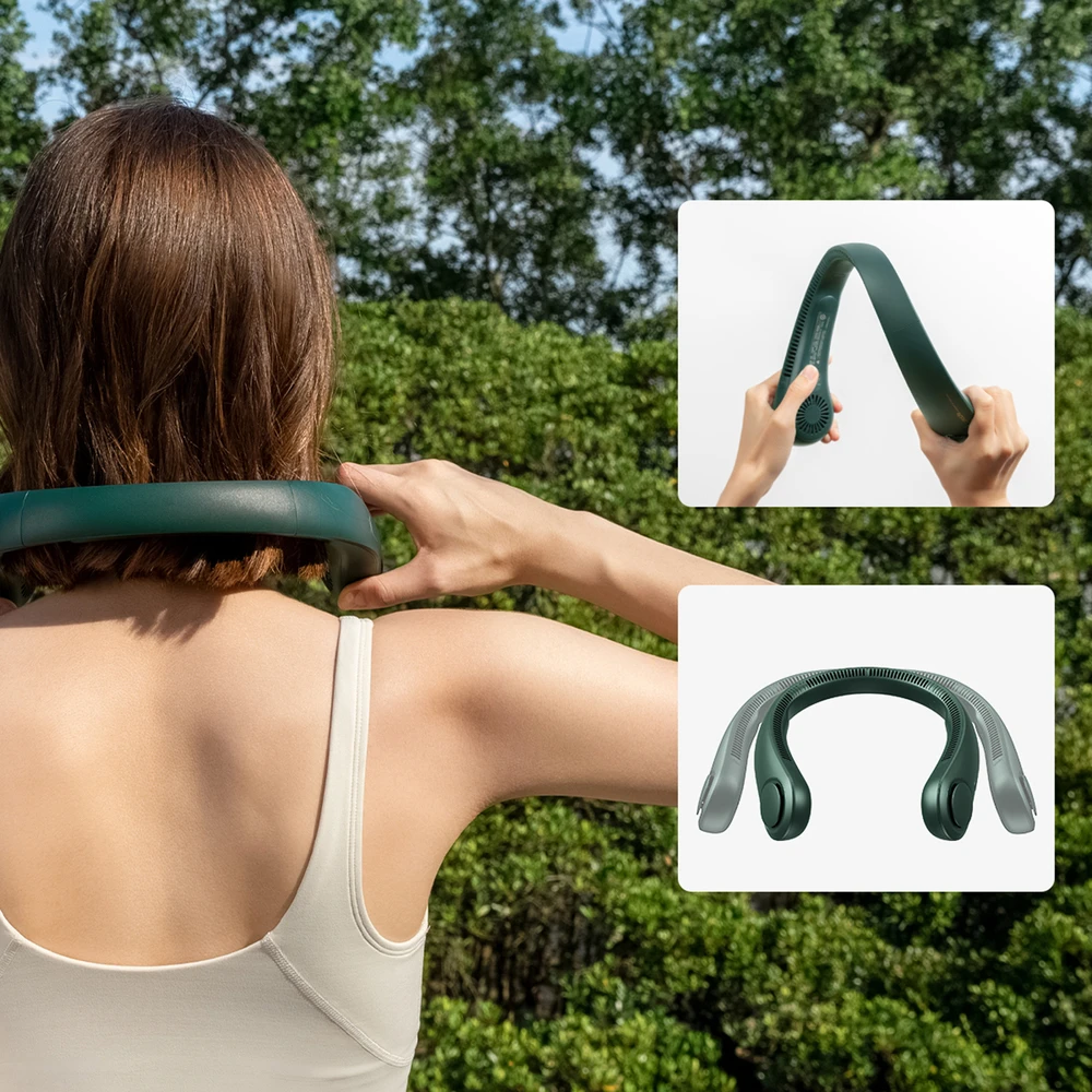 Ventiliatorius Jisulife Neck Fan Life3 Portable USB Neck Fan – Žalias