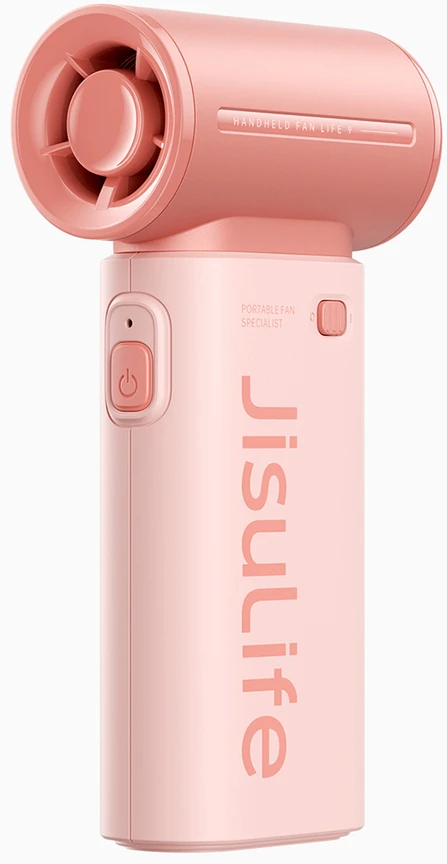 Jisulife Life9 3600 mAh nešiojamas mini ventiliatorius su USB – rožinė