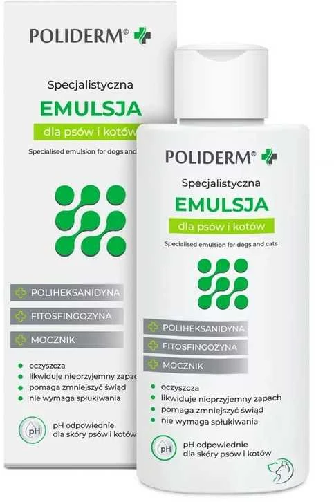 JM SANTE Poliderm - emulsija uždegimams linkusiai odai šunims ir katėms – 140 ml